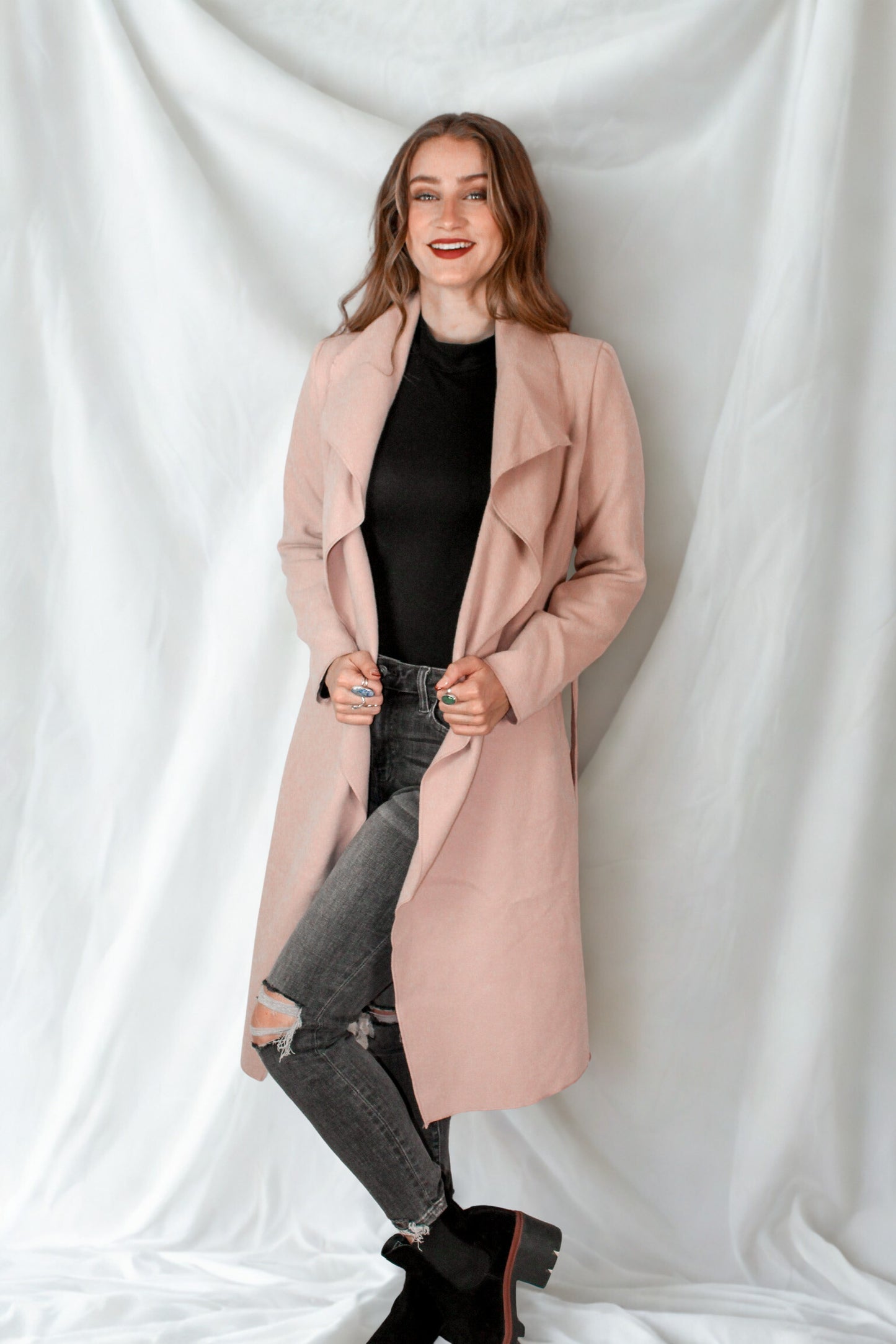 Blush Tie coat
